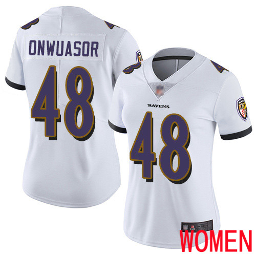 Baltimore Ravens Limited White Women Patrick Onwuasor Road Jersey NFL Football 48 Vapor Untouchable